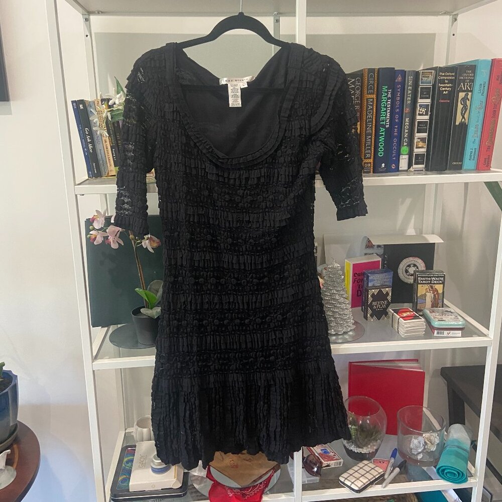 Max Studios black lace 3/4 sleeve dress